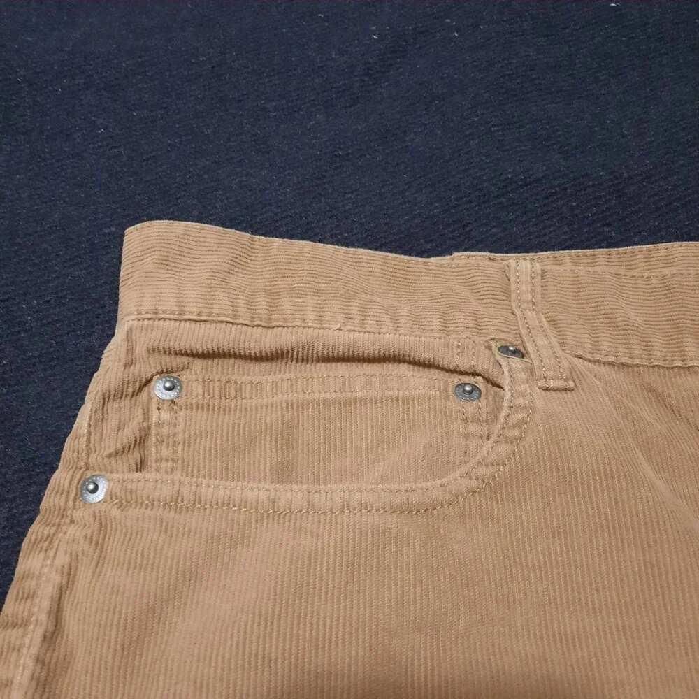 J.Crew 770 Straight Fit Corduroy Pants Men's 38x32 Tan Brown Stretch Cotton